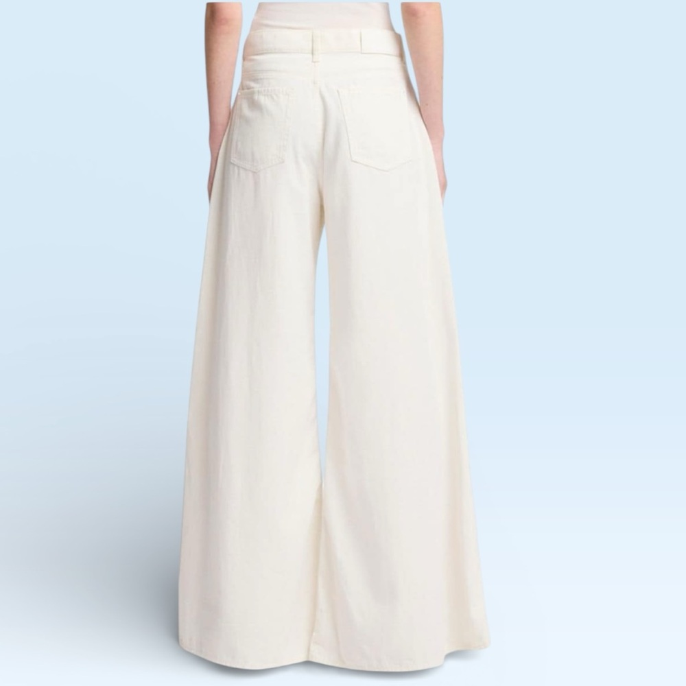 7 FOR ALL MANKIND Willow Cotton Linen Wide Leg Pants Women’s 30 - Picture 3 of 4